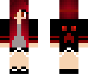 cute red girl with creeper on back