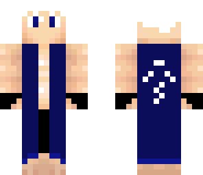blue robe with gloves