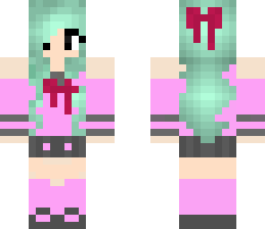 pink anime school girlly