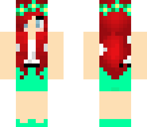 aqua red hair flower girl