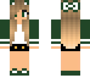 green girl with a bow