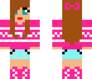 pink winter girl
