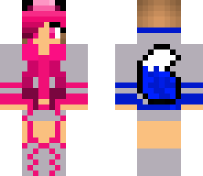 pink and blue wolf