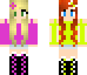half pink and blonde hair half green and red hair