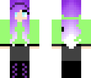 purple and green girl yep