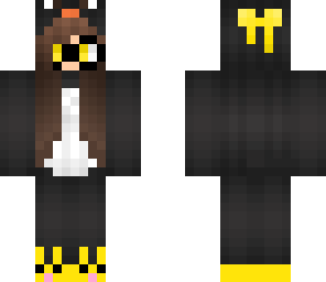 penguin with bunny slippers