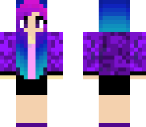 purple blue hair girl