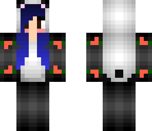 cute panda girl with flowers