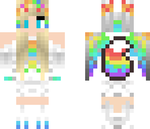 rainbow dragon wolf girl