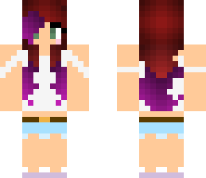 purple redhead girl
