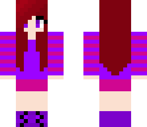 purple striped girl