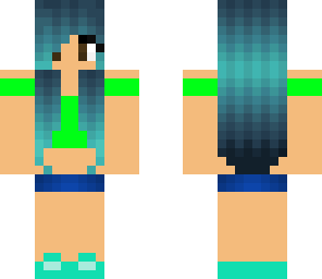 blue and green girl