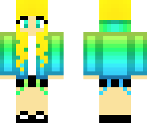cute blue green dj hoodie girl