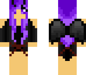purple haired devil girl