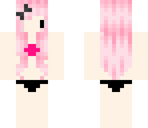 pink hair bikini
