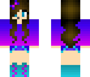 blue and pink gamer girl