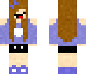 kawaii face girl with purple sweater