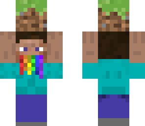 rainbows dirt block steve
