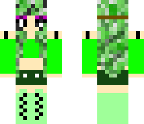 creeper girl wearing enderman mask