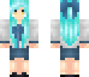 anime school girl - cyan