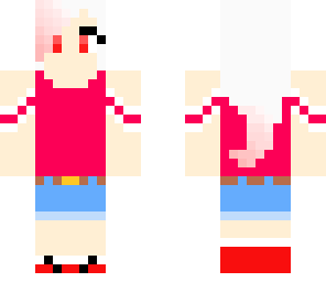 albino girl with red tips