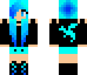 blue and black dragon girl