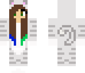 two-tone hair tips cat onesie girl