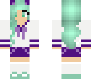 mint green and purple schoolgirl