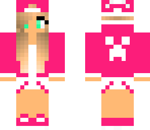 pink girl in hoodie