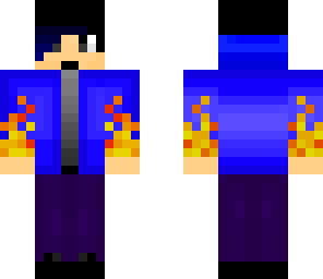 blue hoodie on fire