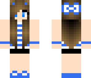 cat bow girl blue