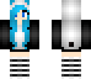 panda with blue hair