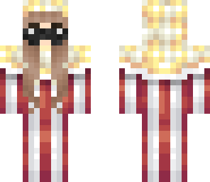 popcorn girl with a moostache