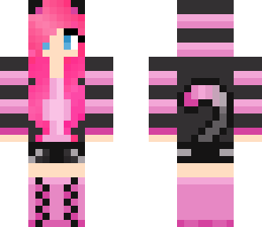 pink emo cat girl