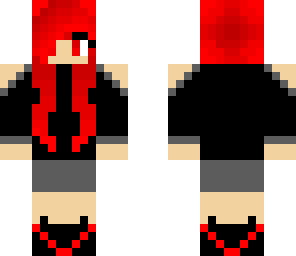 red haired girl with a black hoddie