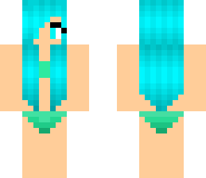 blue hair bikini