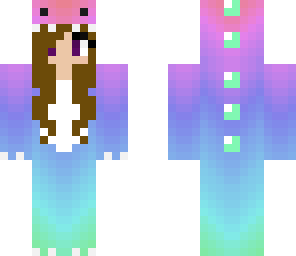 pink dino with brown hair