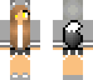 gray and white wolf girl