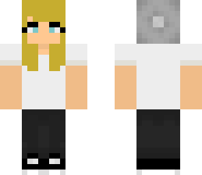simple blonde hair white shirt beanie