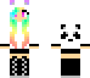 awesome rainbow hair girly girl panda