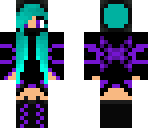 black purple and blue assasin girl