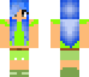 green summer blue hair girl