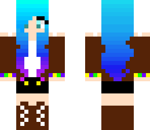 blue and purple hair girl