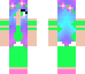 blue and green girl