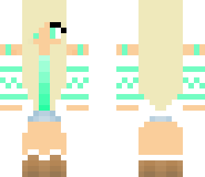 omg _________blond girl in aqua sweater