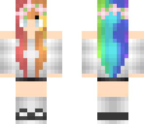 cute girl with rainbow hair