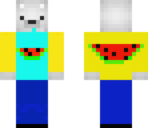 polar bear with watermelon