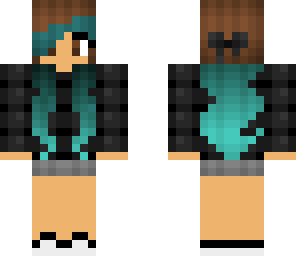 half brown dark cyan hair