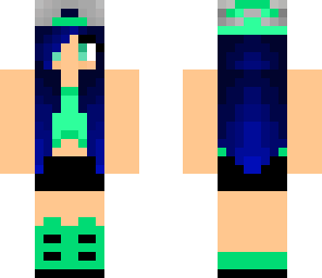 blue hair tomboy