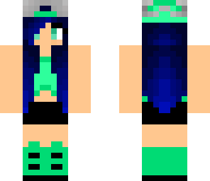 blue hair tomboy